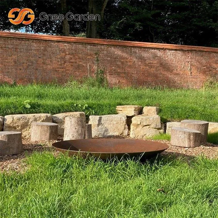 Corten acél modern tűz pit tervezése