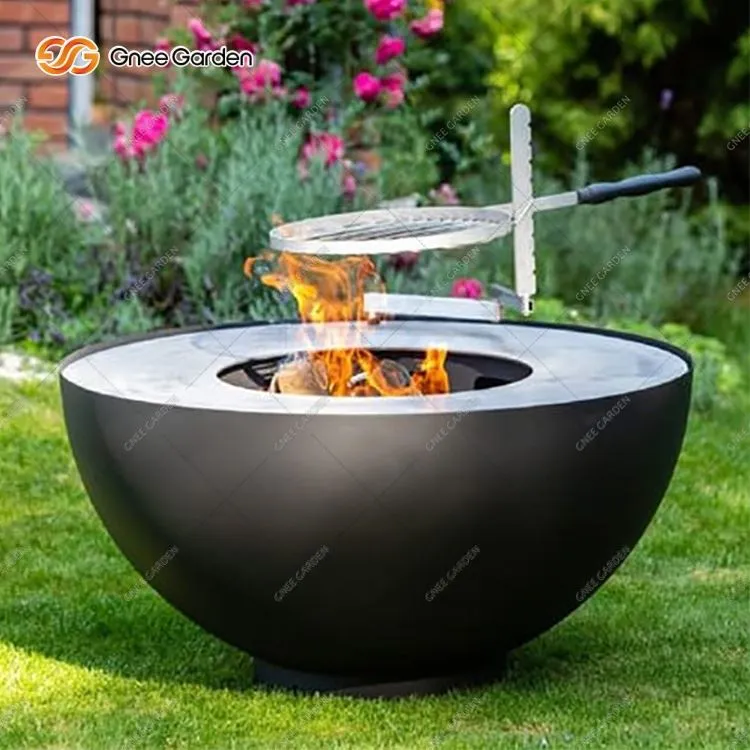 Corten acél kültéri főzéshez BBQ Pit kerek tűztál