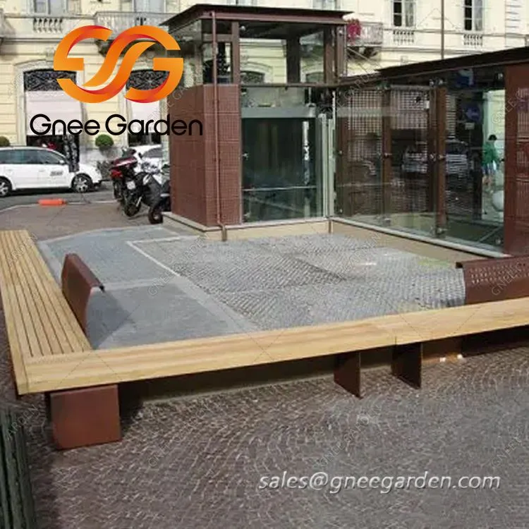 Egyedi méretű Corten acél kültéri bútor