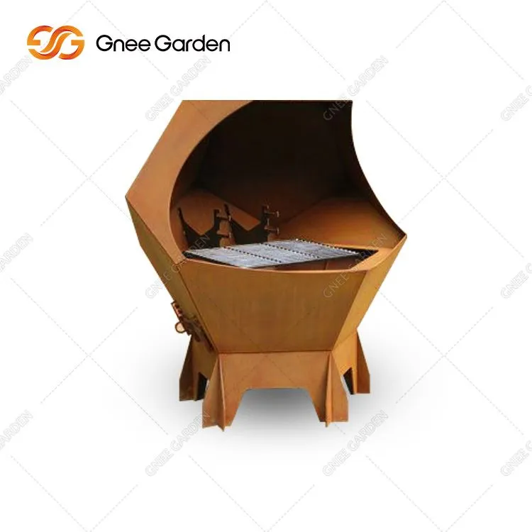 Nagy Corten acél kültéri grill