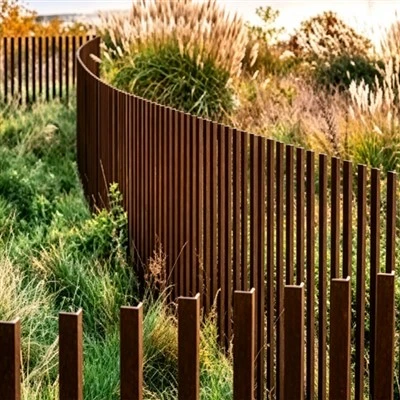 Corten acélkerítés a háztáji kialakításhoz