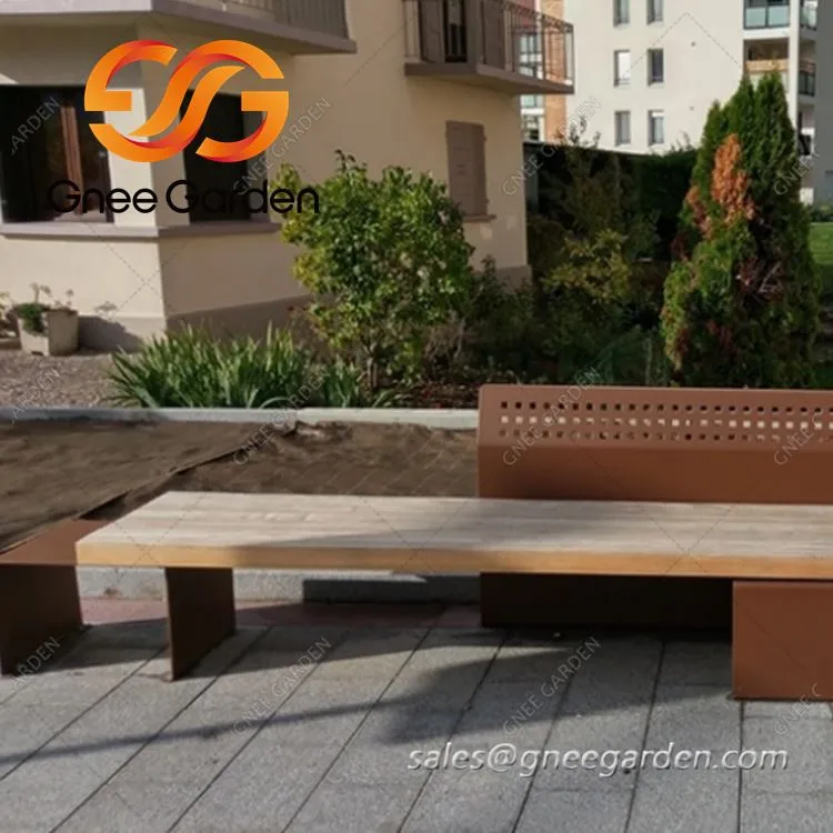 Időjárásálló acél kültéri bútorok